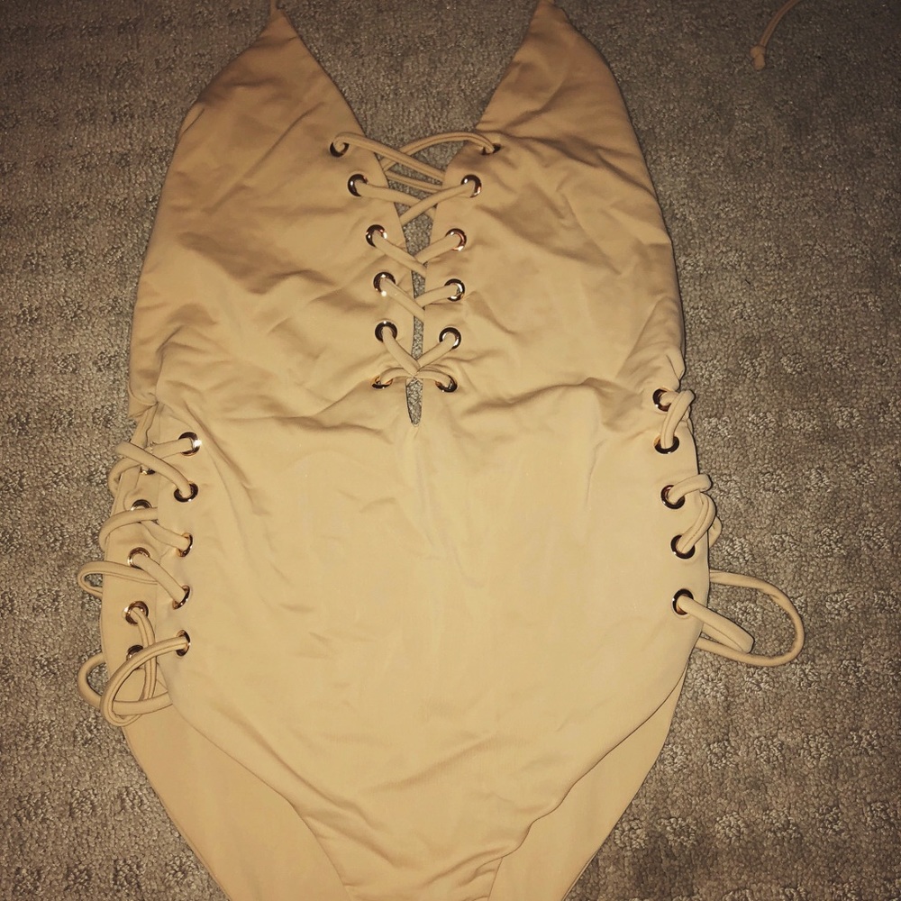 Adorable nude one piece swimsuit